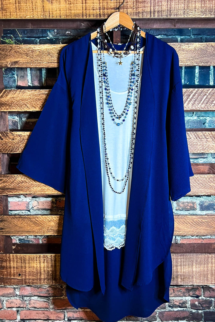 Go Your Own Way Navy Blue Kimono