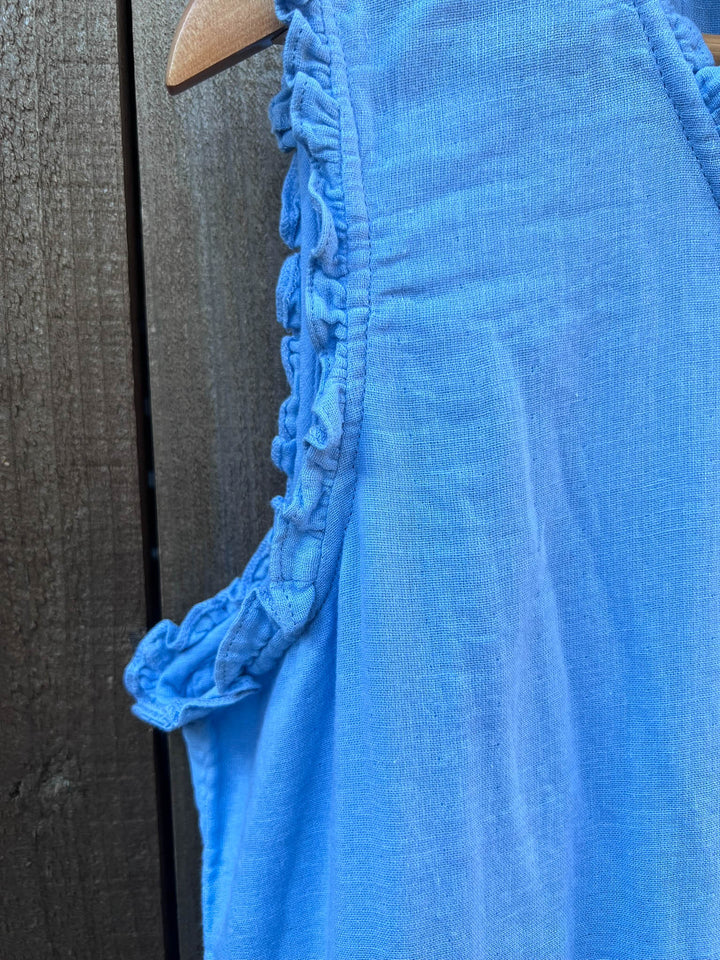 JUST THE SIMPLE THINGS 1OO% COTTON TUNIC - BLUE