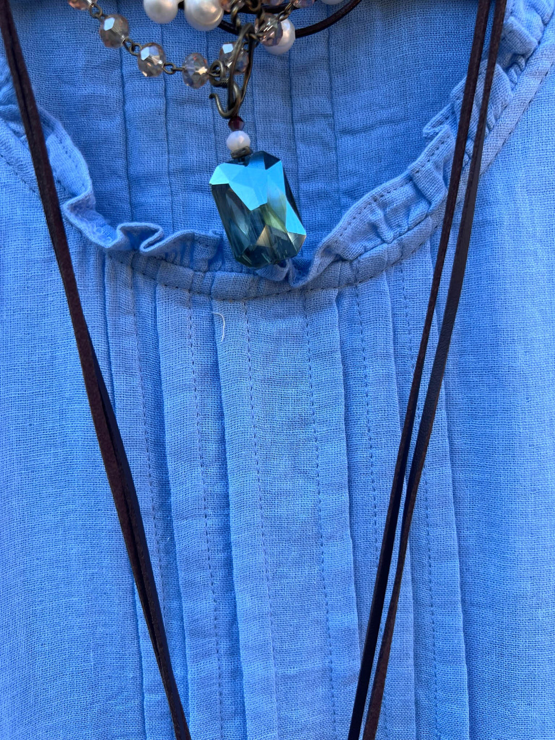 JUST THE SIMPLE THINGS 1OO% COTTON TUNIC - BLUE
