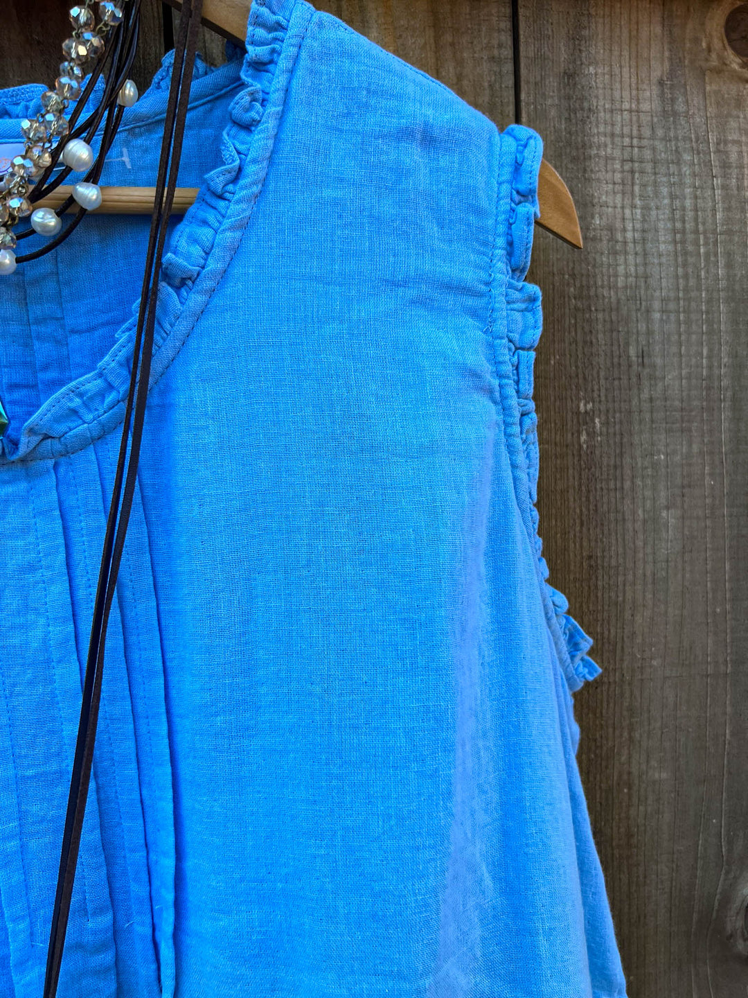 JUST THE SIMPLE THINGS 1OO% COTTON TUNIC - BLUE