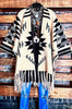WESTERN BEAUTY BOHO COZY JACKET CARDIGAN IN BLACK & NATURAL