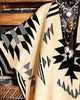 WESTERN BEAUTY BOHO COZY JACKET CARDIGAN IN BLACK & NATURAL