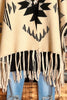 WESTERN BEAUTY BOHO COZY JACKET CARDIGAN IN BLACK & NATURAL