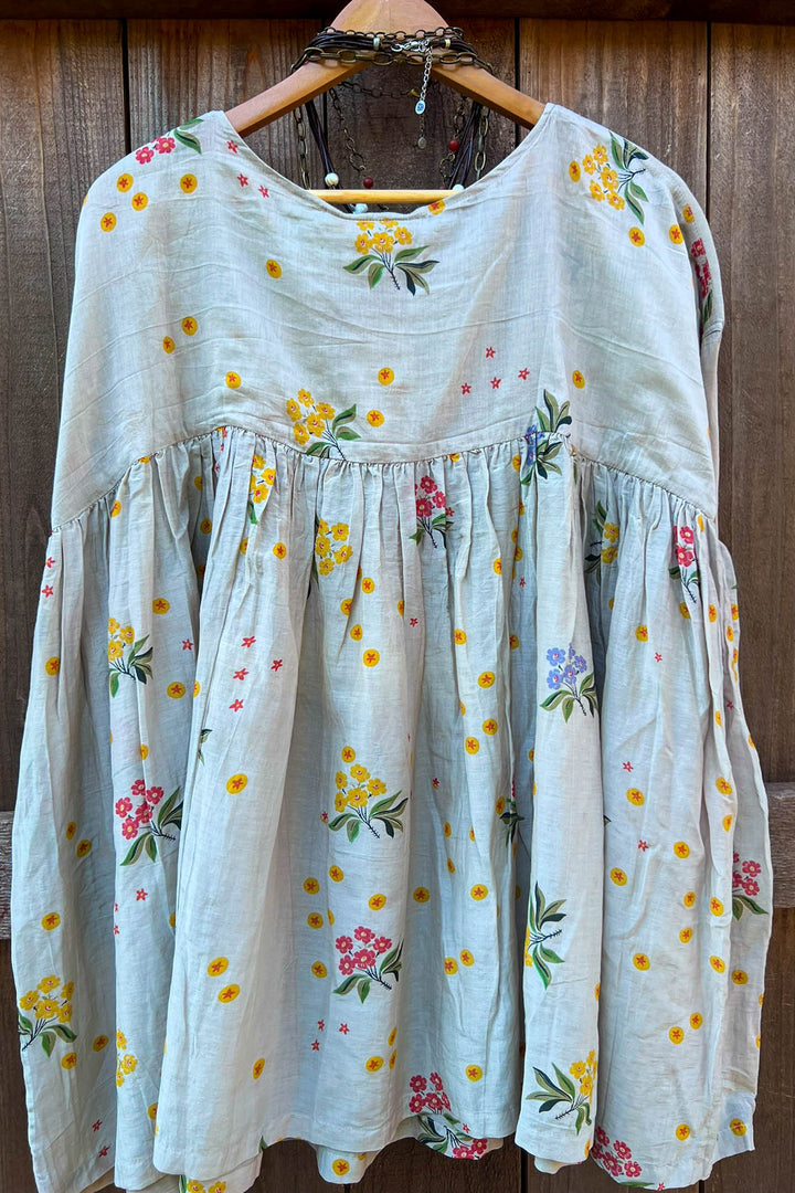 Enchanted Fields Oversized Lightweight Tunic in Natural Sage