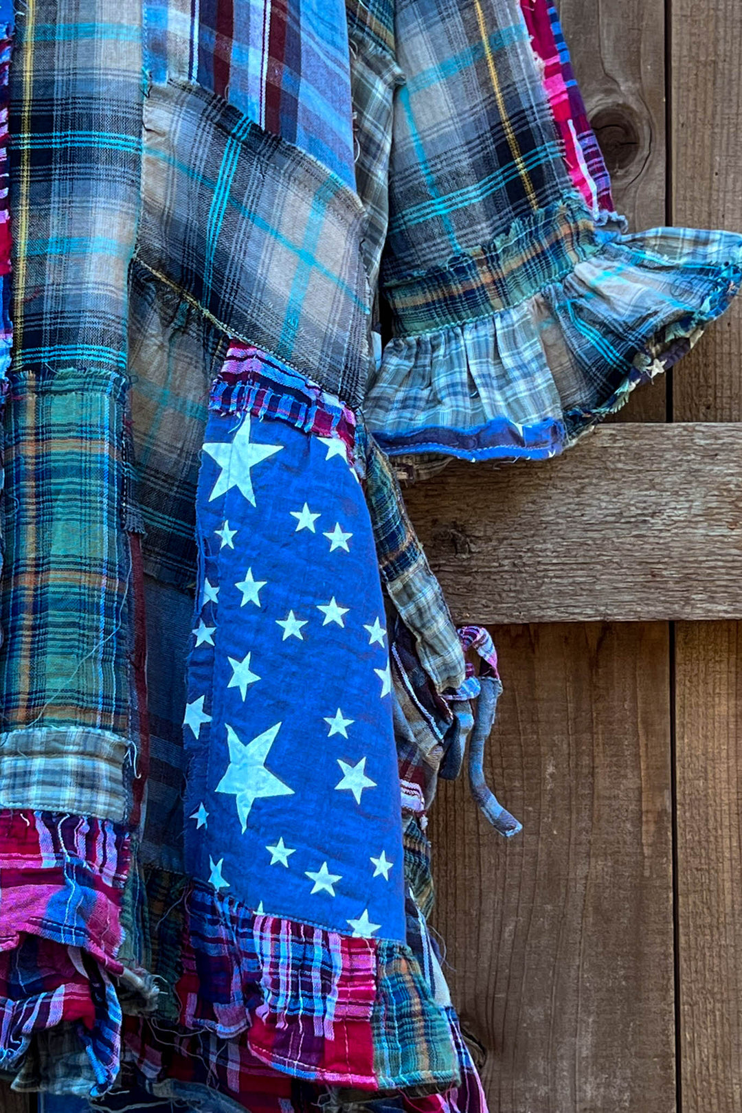 Be Free Stars Boho Shabby Patchwork 1OO% Cotton -Multi-Color