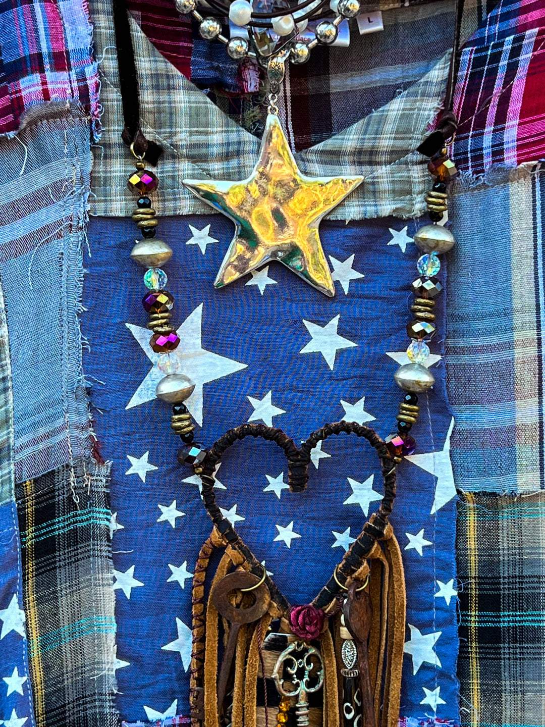 Be Free Stars Boho Shabby Patchwork 1OO% Cotton -Multi-Color