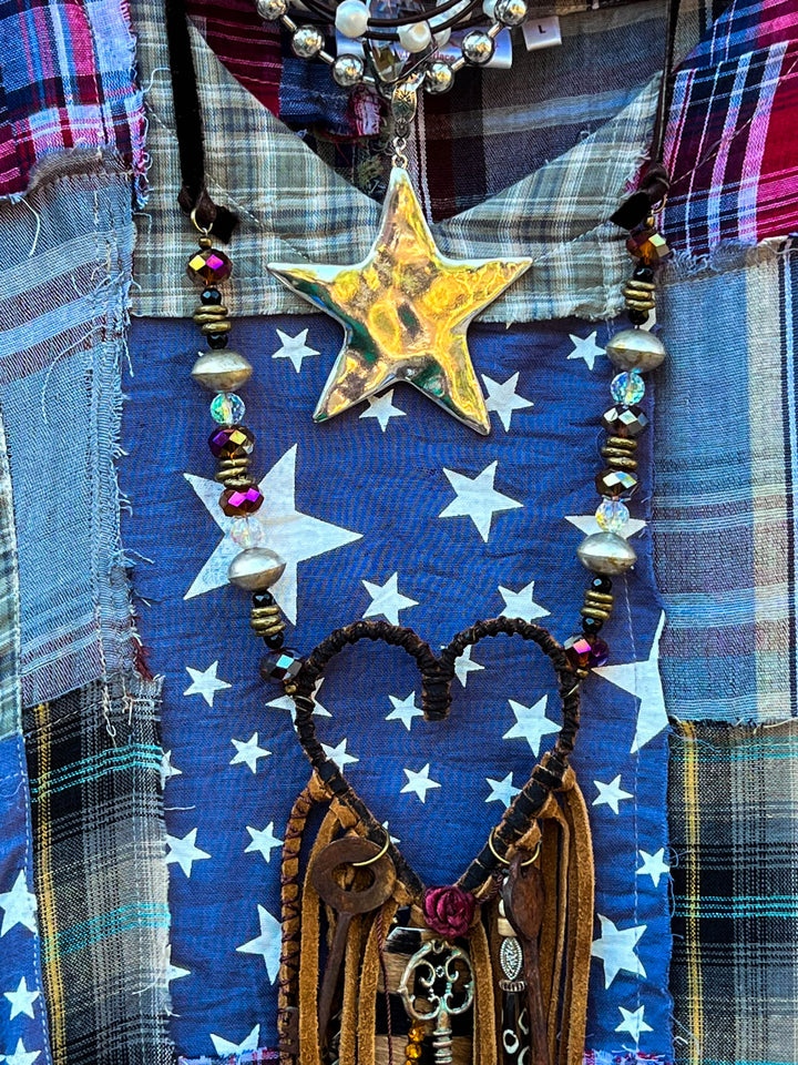 Be Free Stars Boho Shabby Patchwork 1OO% Cotton -Multi-Color
