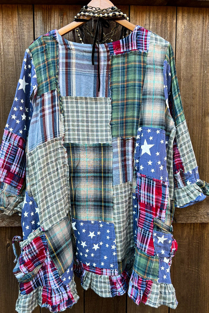 Be Free Stars Boho Shabby Patchwork 1OO% Cotton -Multi-Color