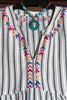 DELICATE ARROW EMBROIDERED TOP IN CHARCOAL MIX