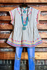 DELICATE ARROW EMBROIDERED TOP IN CHARCOAL MIX