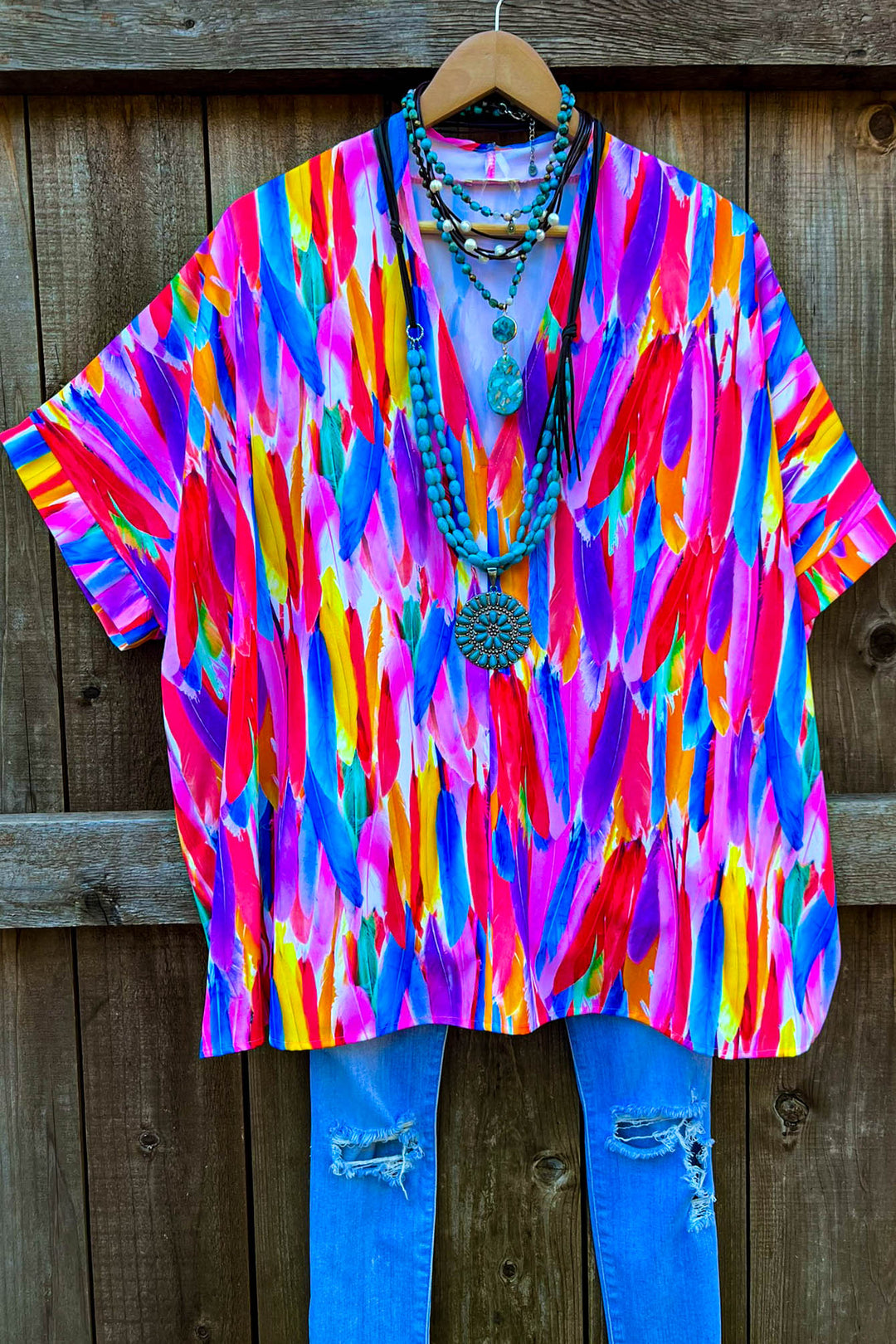 Magic Euphoria Feather Multi-Color Tunic