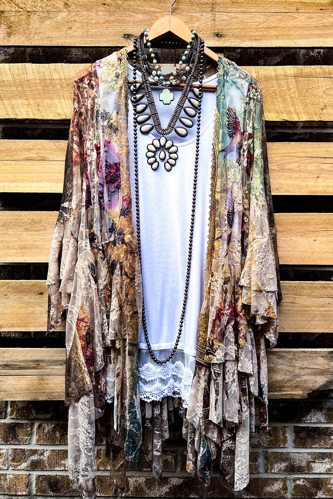 Something Magical Vintage Birds Lace jacket Cardigan