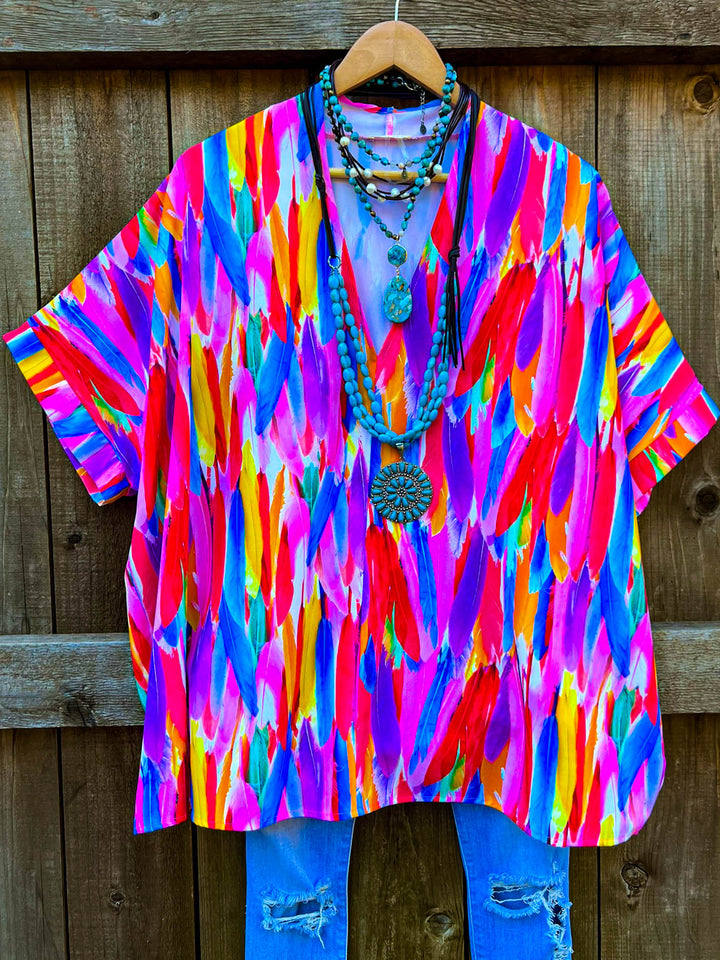 Magic Euphoria Feather Multi-Color Tunic