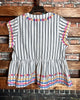DELICATE ARROW EMBROIDERED TOP IN CHARCOAL MIX