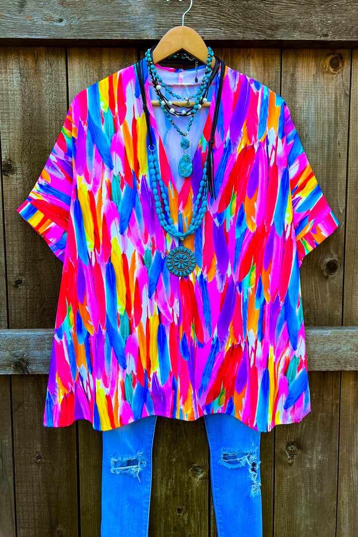 Magic Euphoria Feather Multi-Color Tunic