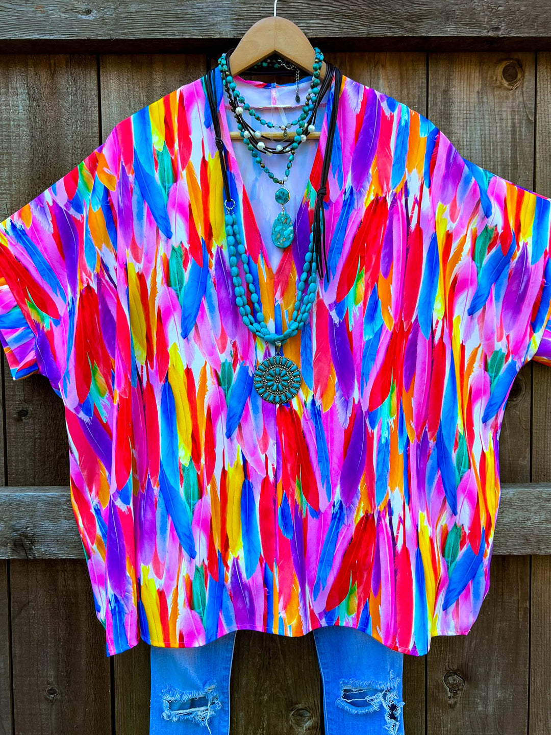 Magic Euphoria Feather Multi-Color Tunic
