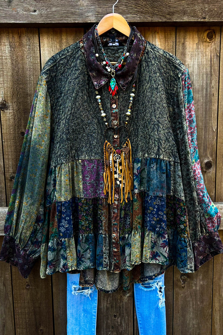 Rustic Roots Garden Patchwork Tunic - Amber