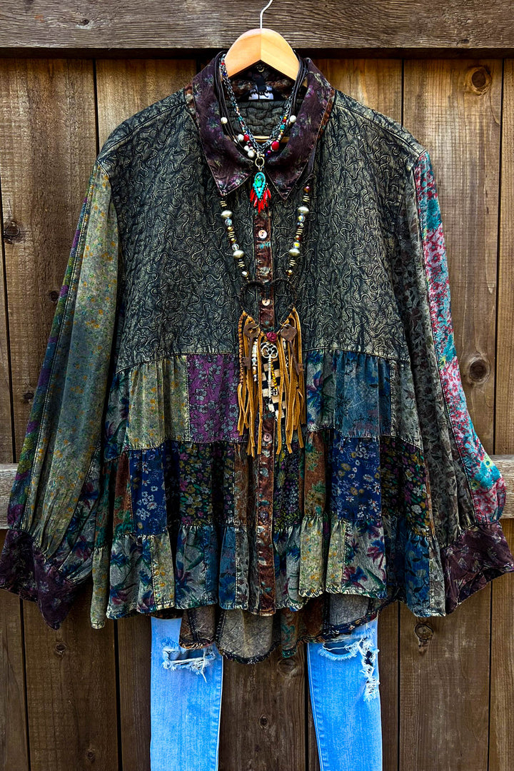 Rustic Roots Garden Patchwork Tunic - Amber