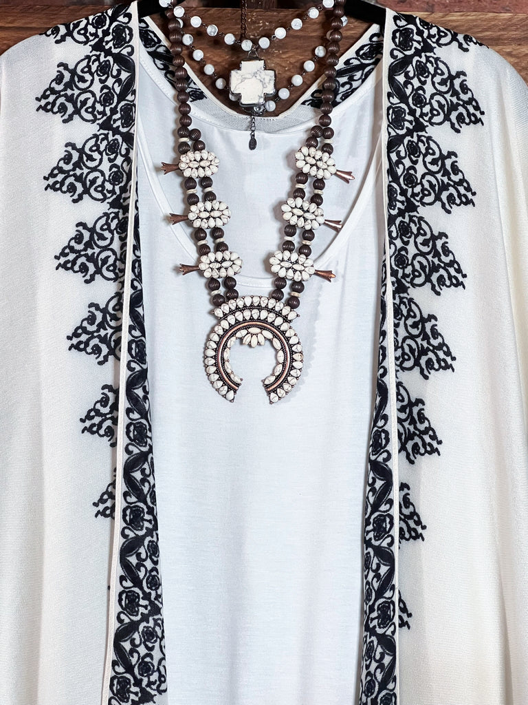 JOYFULLY YOURS BALI LIGHTWEIGHT KIMONO IVORY MIX