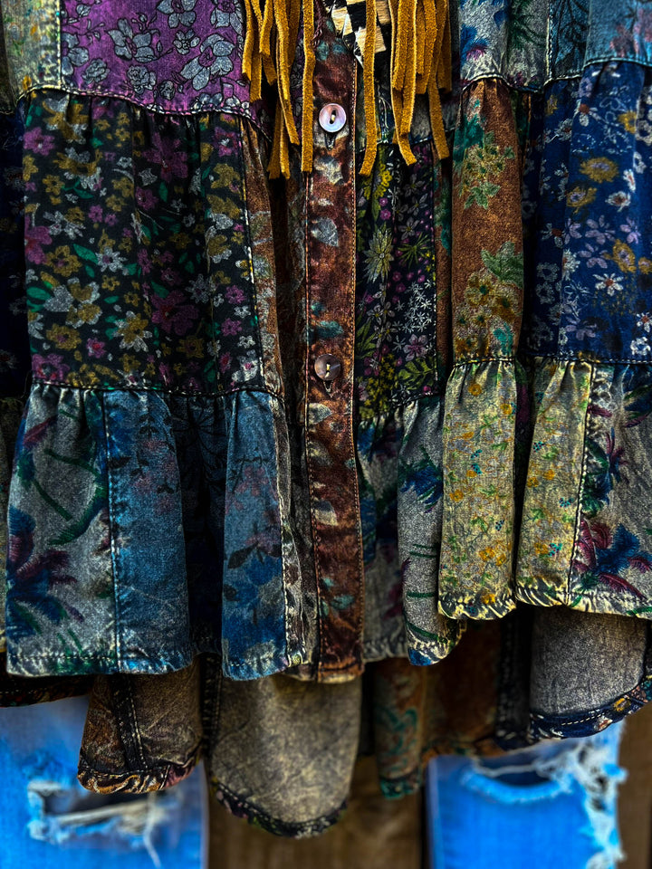 Rustic Roots Garden Patchwork Tunic - Amber