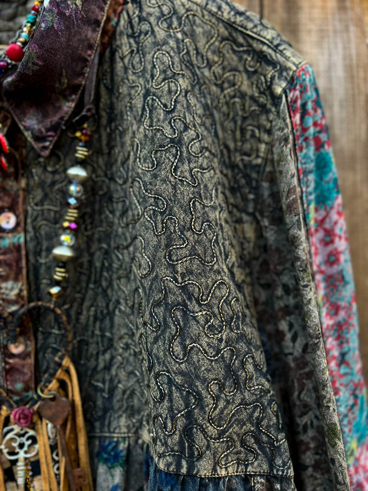 Rustic Roots Garden Patchwork Tunic - Amber