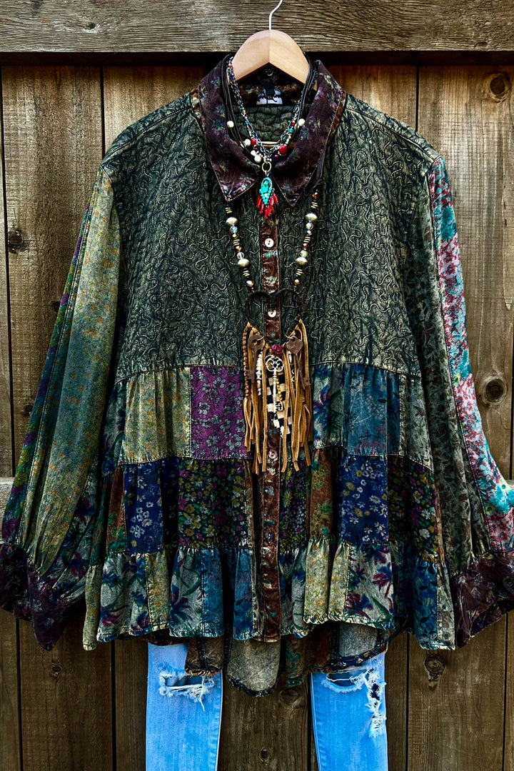 Rustic Roots Garden Patchwork Tunic - Amber