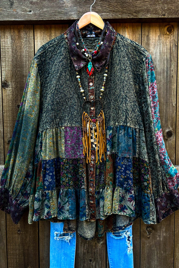 Rustic Roots Garden Patchwork Tunic - Amber