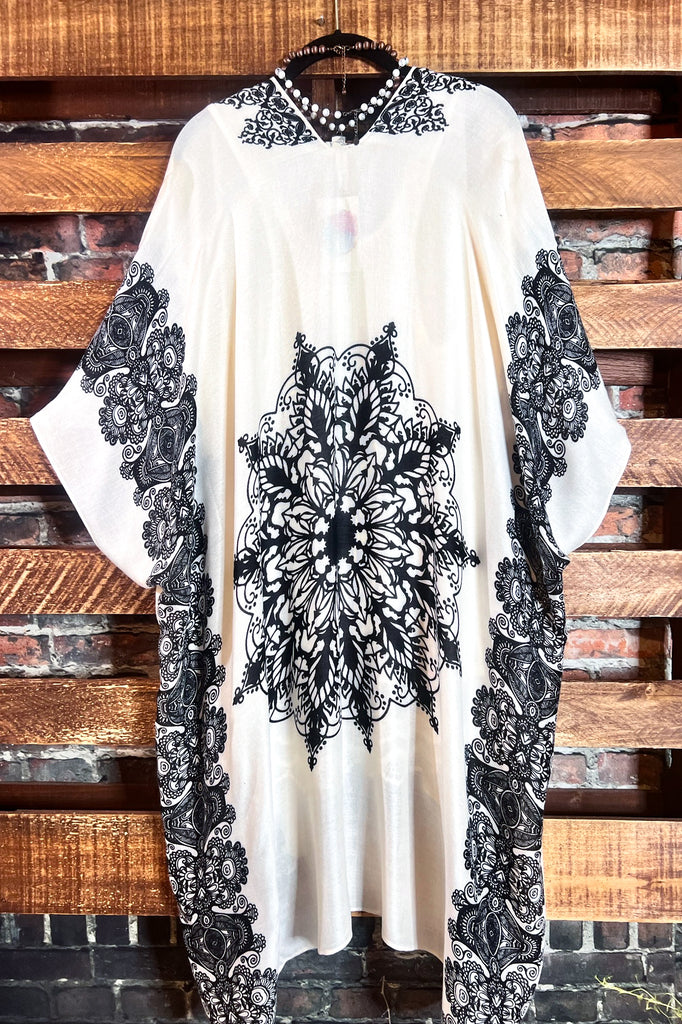 JOYFULLY YOURS BALI LIGHTWEIGHT KIMONO IVORY MIX