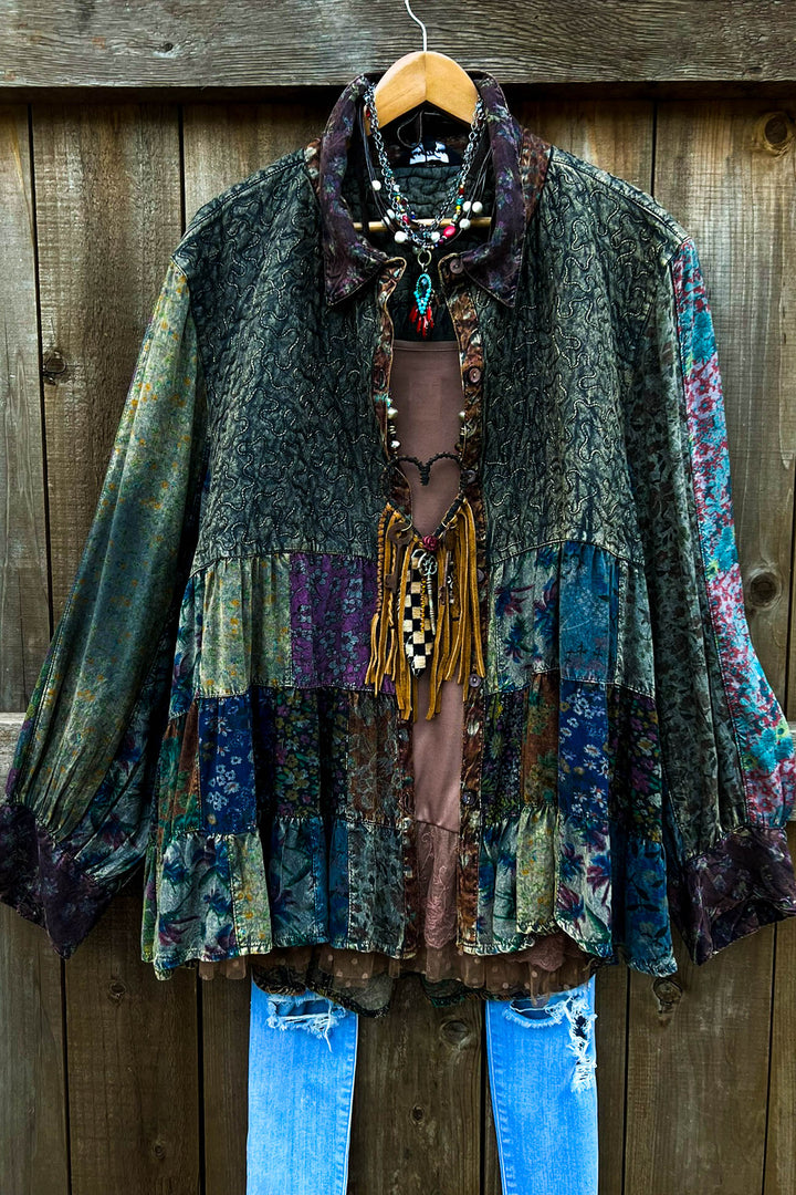 Rustic Roots Garden Patchwork Tunic - Amber