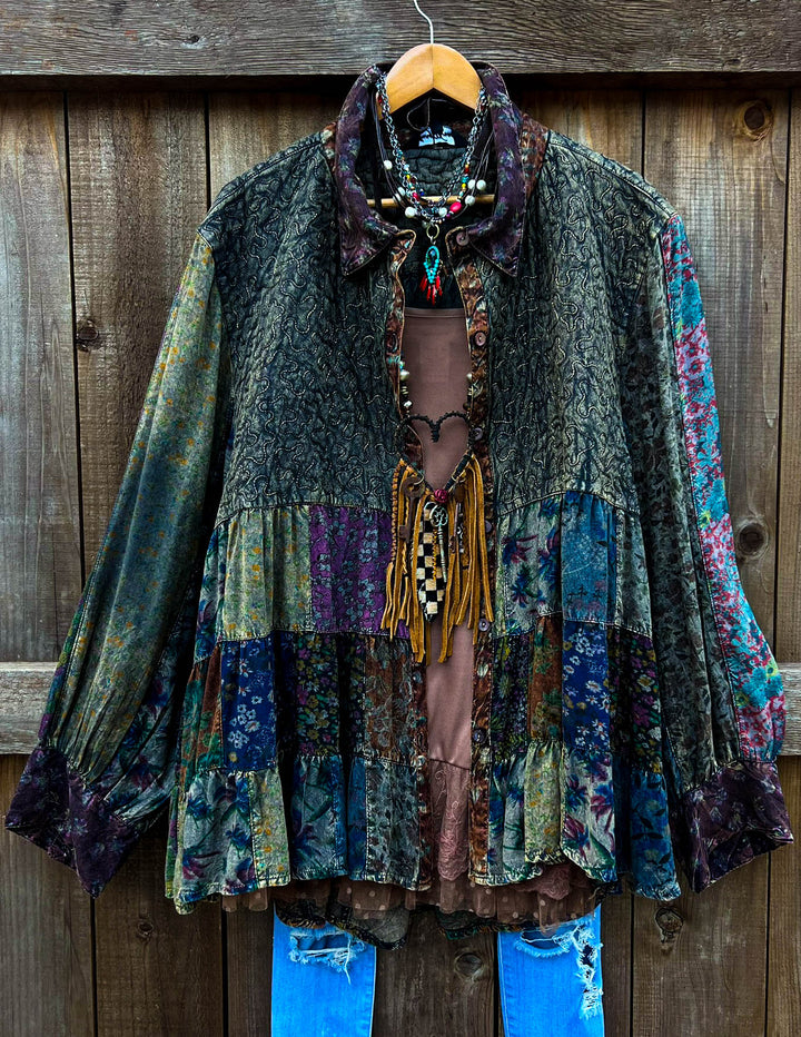 Rustic Roots Garden Patchwork Tunic - Amber