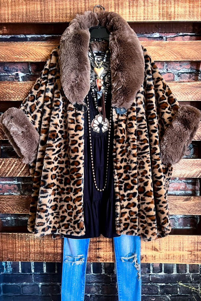 STUNNING TIMELESS ANIMAL PRINT JACKET KIMONO IN BROWN