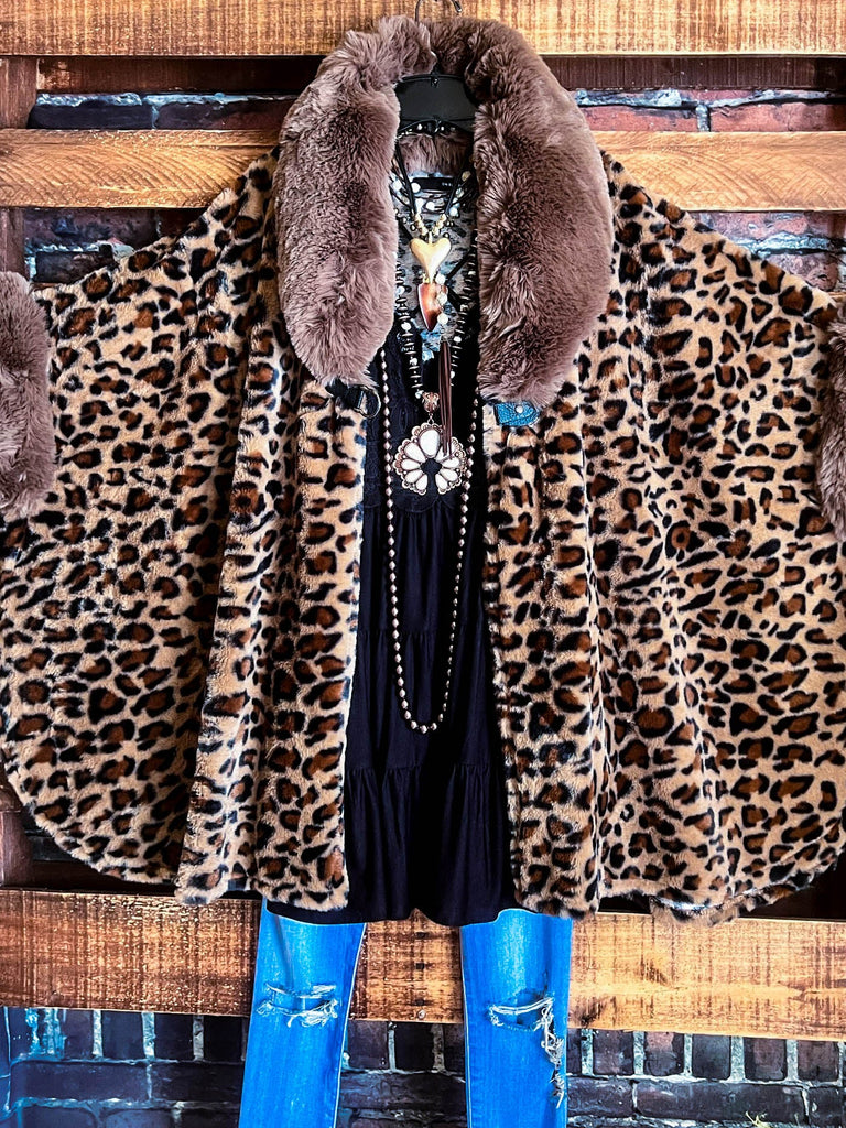 STUNNING TIMELESS ANIMAL PRINT JACKET KIMONO IN BROWN