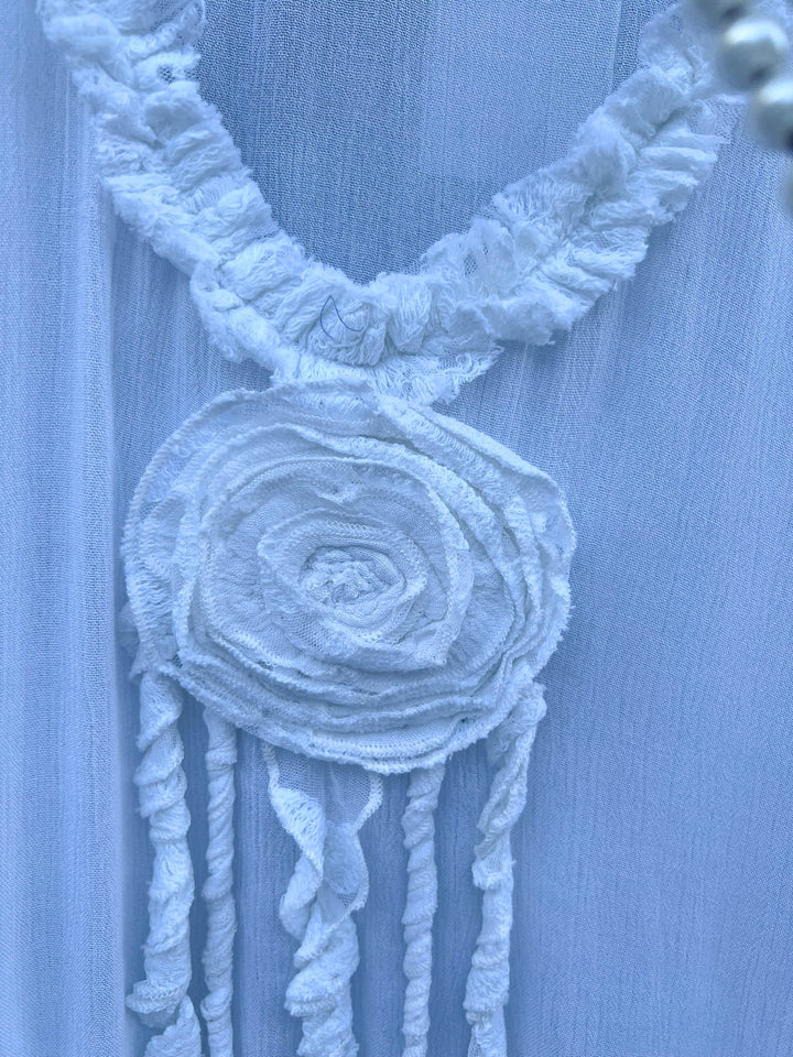 Light Spirit Vintage Shabby Cotton Tunic - Off White