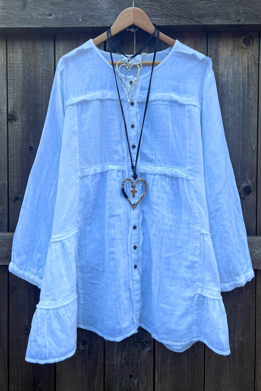 JUST THE SIMPLE THINGS 1OO% COTTON TUNIC - WHITE