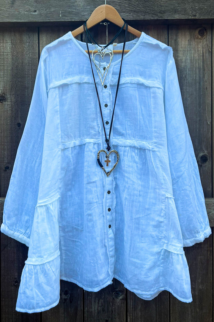 JUST THE SIMPLE THINGS 1OO% COTTON TUNIC - WHITE