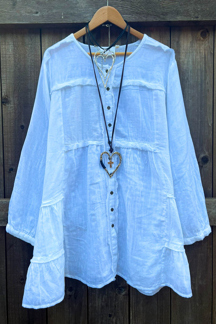 JUST THE SIMPLE THINGS 1OO% COTTON TUNIC - WHITE