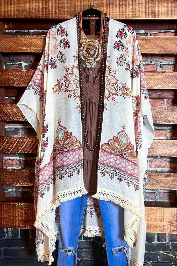 Better Things Ahead Gauze Kimono Ivory & Multi