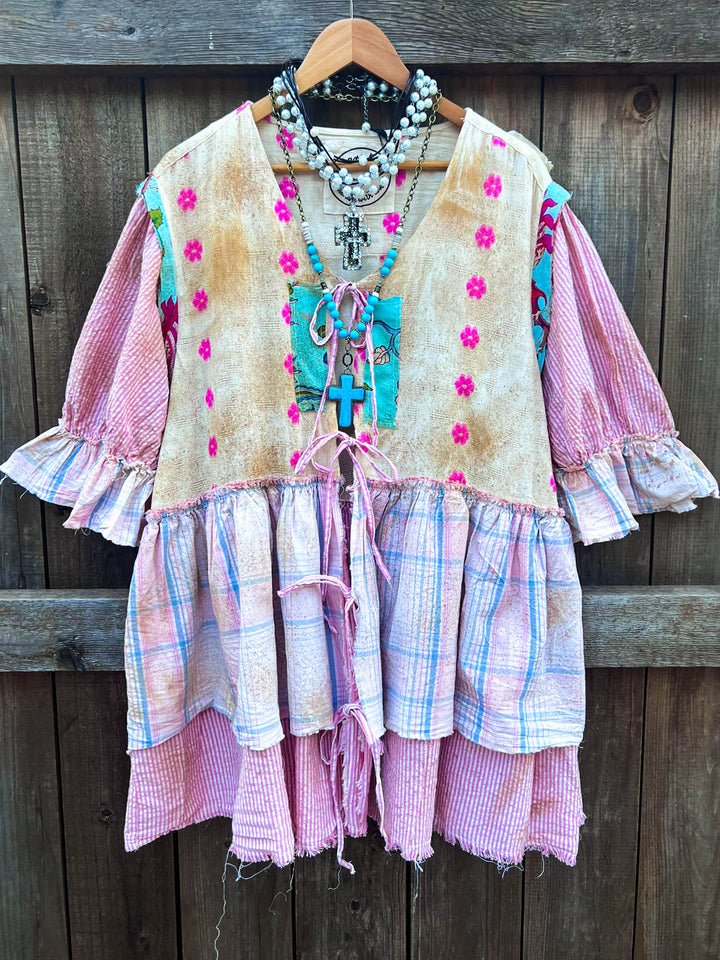 Garden Tea Patchwork Shacket -100% Cotton