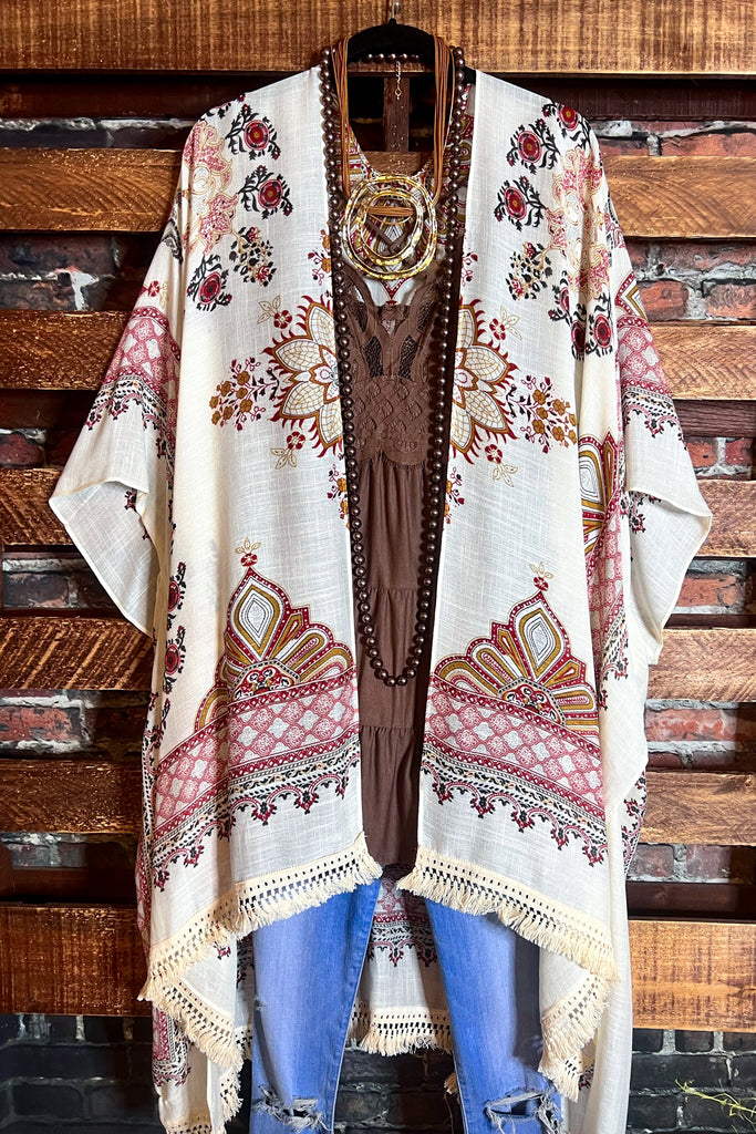 Better Things Ahead Gauze Kimono Ivory & Multi