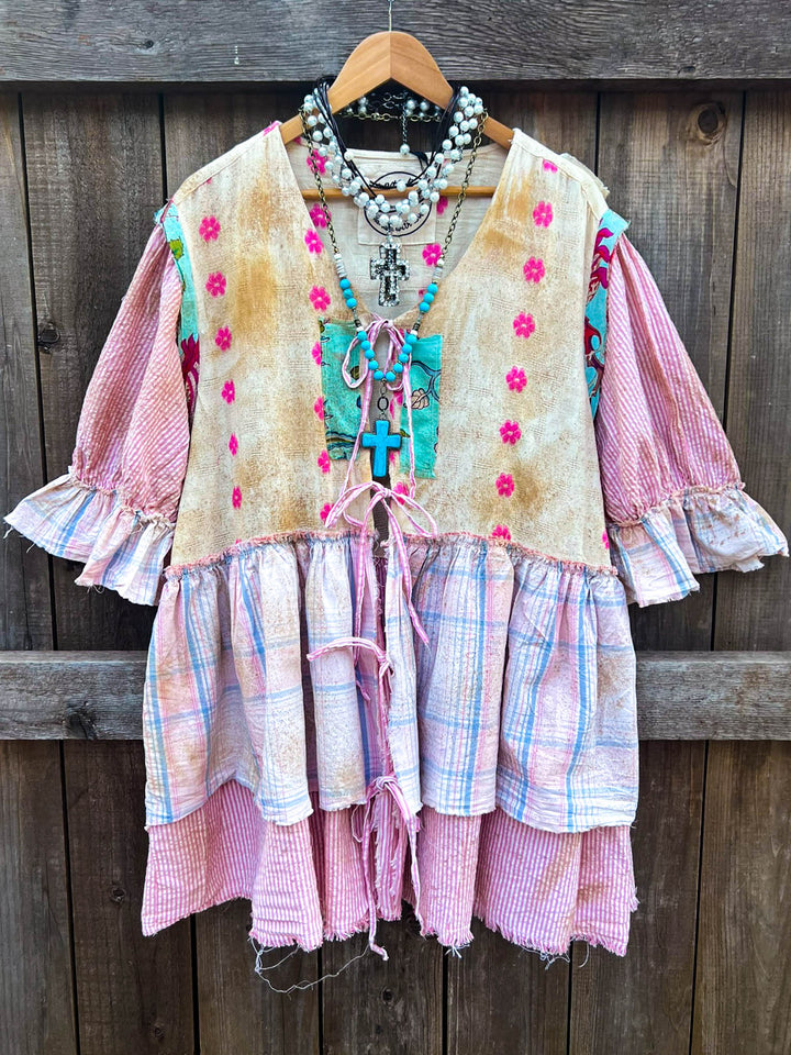 Garden Tea Patchwork Shacket -100% Cotton