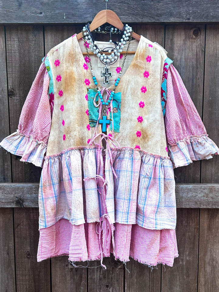 Garden Tea Patchwork Shacket -100% Cotton