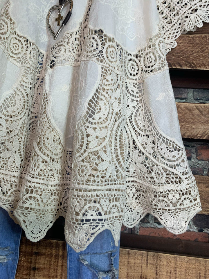 GRACEFUL BEAUTY 100% COTTON CROCHET LACE - NATURAL