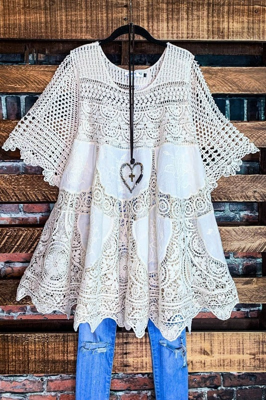 GRACEFUL BEAUTY 100% COTTON CROCHET LACE - NATURAL