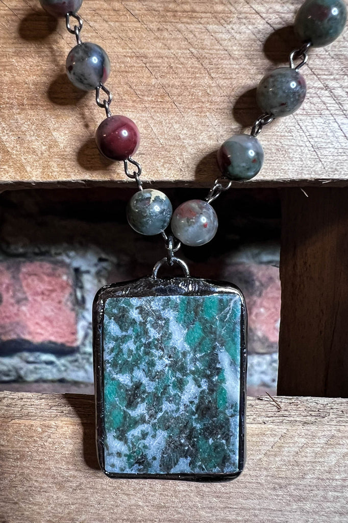 MY LUCK CHARM GREEN JASPER NATURAL BEADED STONE