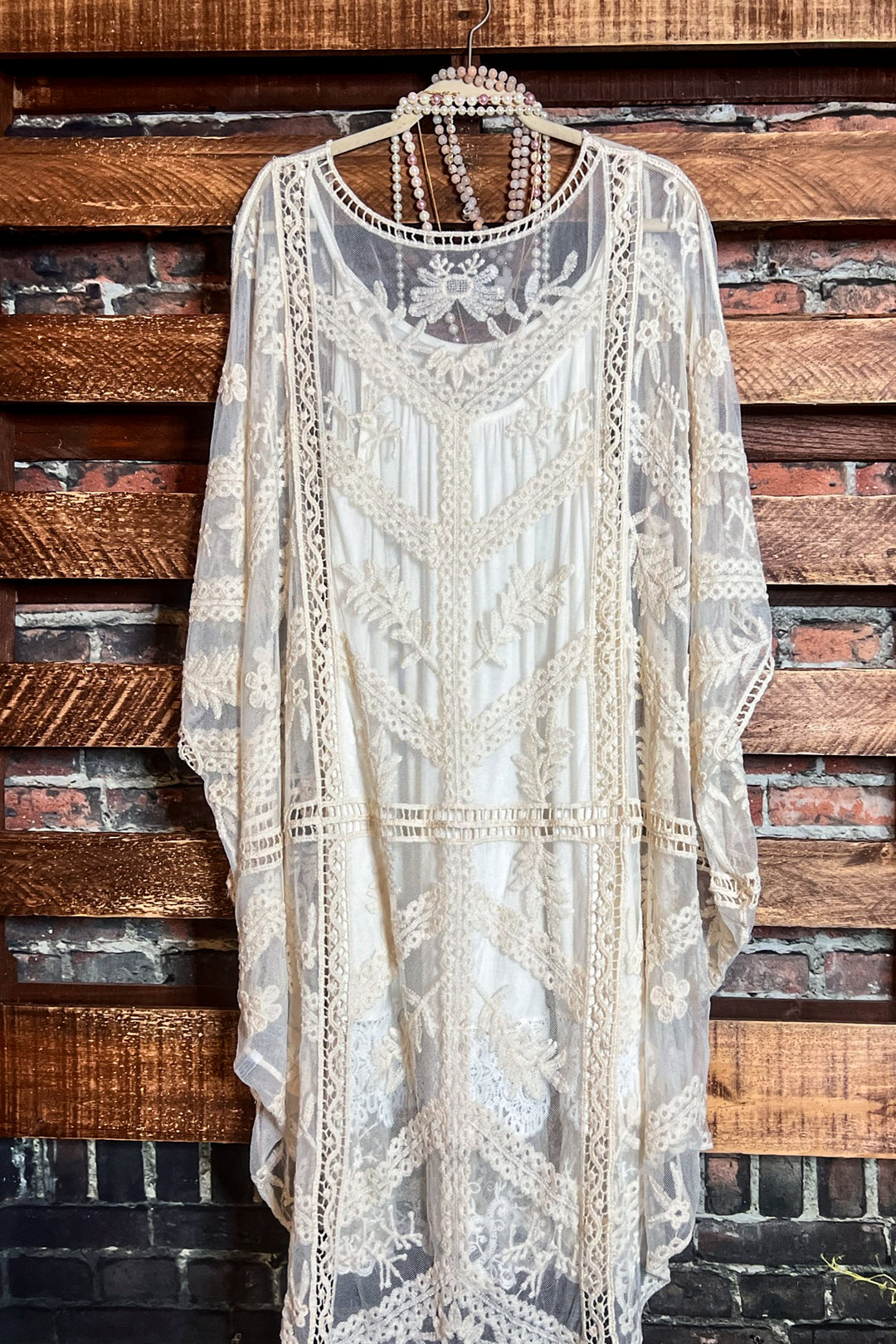 YOU'RE MY DREAM IVORY LACE OVERSIZED DUSTER KIMONO