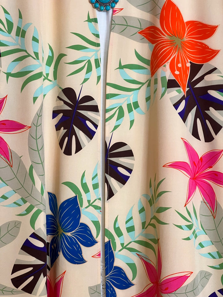 SEASIDE ESCAPE OVERSIZED FLORAL MULTI-COLOR KIMONO -------- SALE