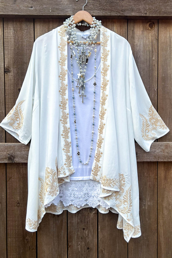 Beauty in Detail Fab Embroidered Jacket Cardigan - Beige