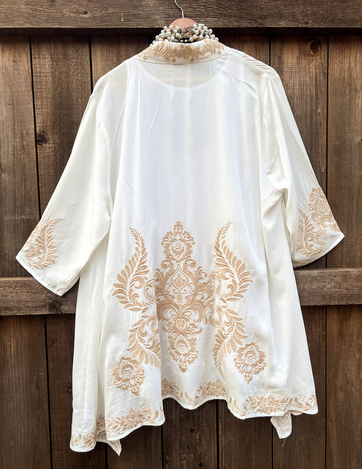 Beauty in Detail Fab Embroidered Jacket Cardigan - Beige