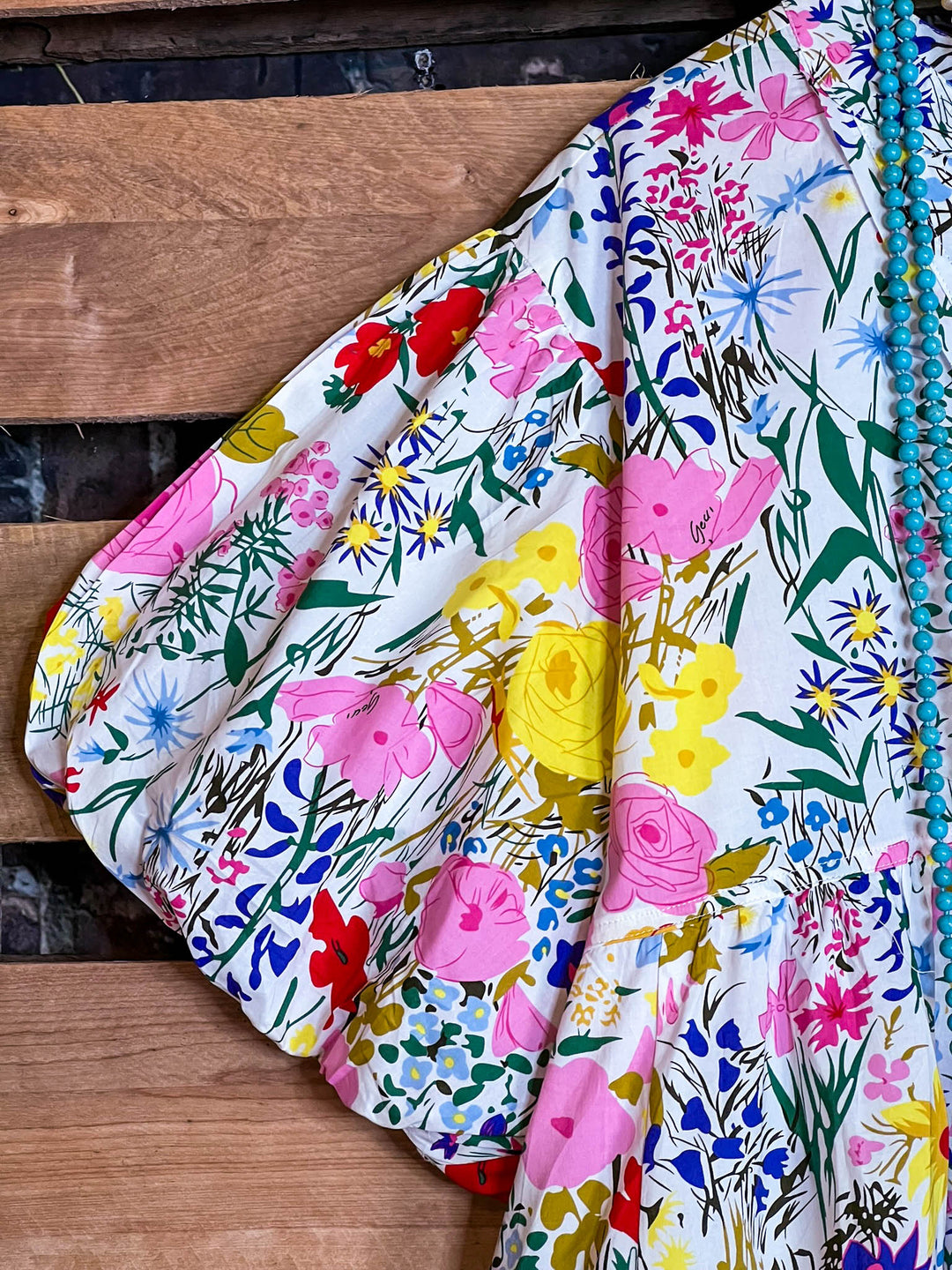 Sunny Days 100% Cotton Dress Floral Multi-Color