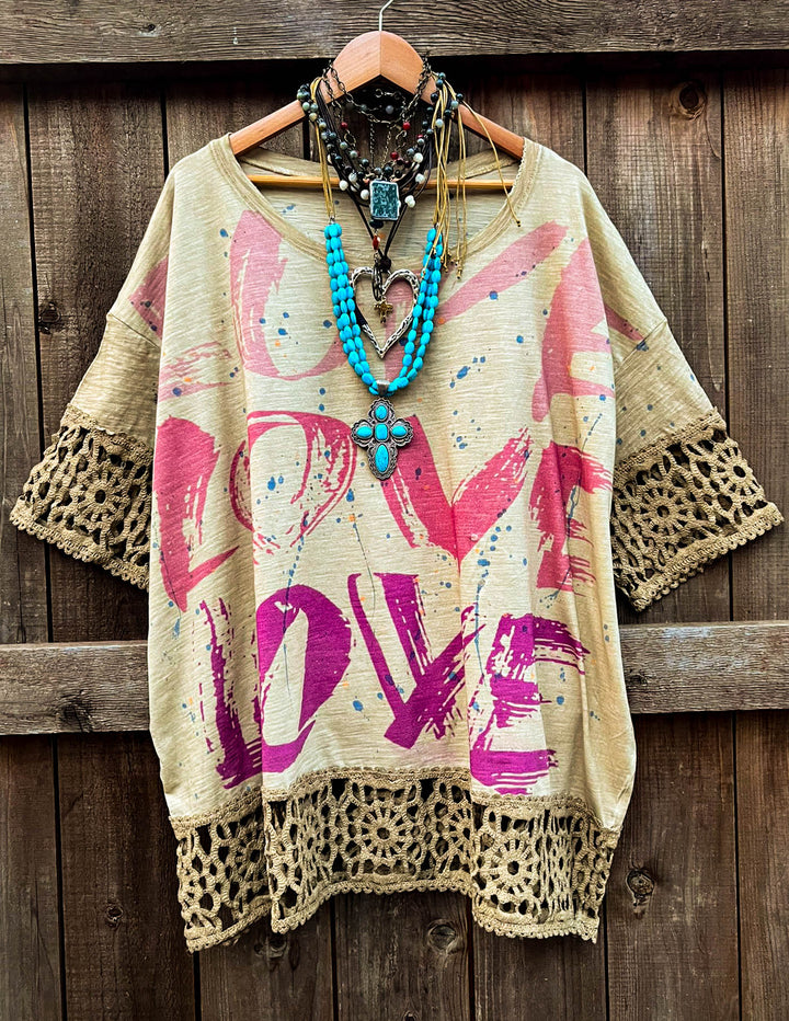 The Artesian Creation Crochet Mustard Tunic 100% Cotton - Made in USA